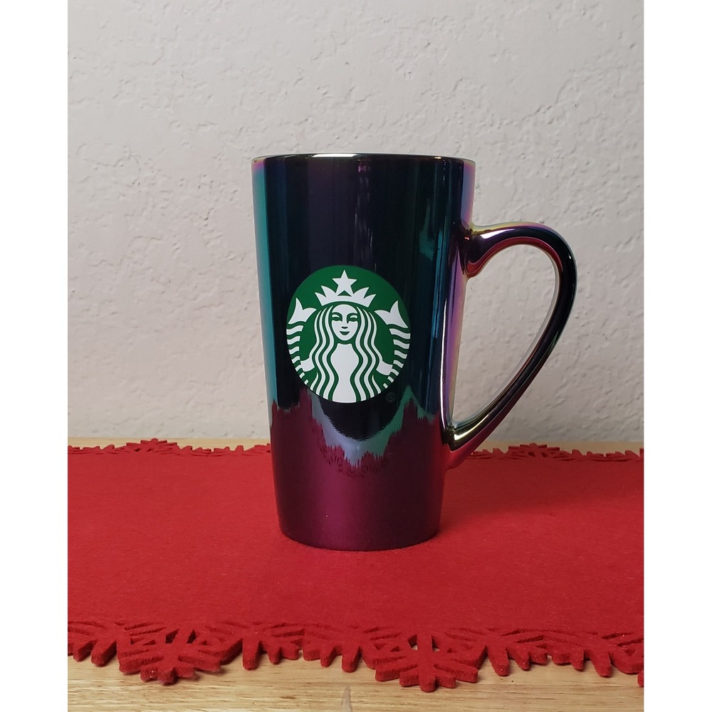 Starbucks Iridescent Green Tall Mug Collectible Cup Christmas Gift 2022 16 FL OZ